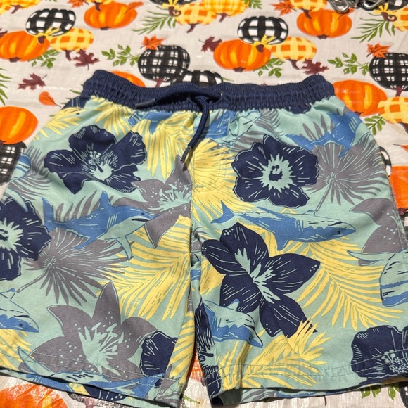 Carter's Blue and Yellow Floral Kids Swim Trunks - Picture 1 of 1